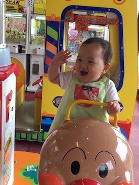 「HAKKA BABY（ハッカベビー）のアイテム（トップス）」を使った、ken/aiさん（キッズ・70cm）の夏コーディネート
