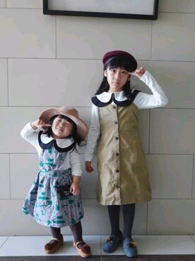 「アイテム（ワンピース/ドレス）」を使った、Reenaさん（キッズ・110cm）の冬コーディネート