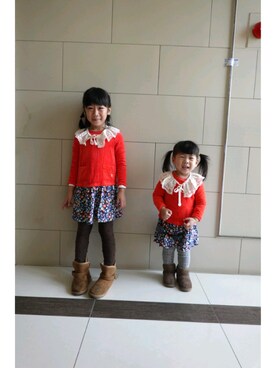 「アイテム（ワンピース/ドレス）」を使った、Reenaさん（キッズ・110cm）の冬コーディネート