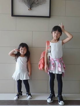 「EARTHMAGIC（アースマジック）のアイテム」を使った、Reenaさん（キッズ・120cm）の秋コーディネート