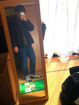 「BACK NUMBER（バックナンバー）のアイテム（ニット/セーター）」を使った、Daisuke Sekiさん（メンズ・171cm）の冬コーディネート