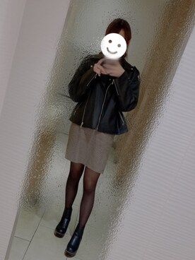 ライダースジャケットを使った 冬コーデ のレディース人気ファッションコーディネート Wear