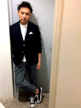 「GUパンツ」｜atunndoさん（メンズ・170cm）の春コーディネート