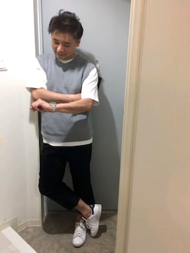 「クルーネックTシャツ」｜atunndoさん（メンズ・170cm）の春コーディネート