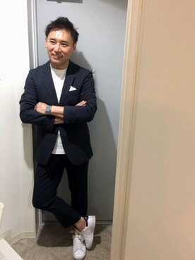 「UNIQLO（ユニクロ）のエアリズムコットンオーバーサイズTシャツ（5分袖）（Tシャツ/カットソー）」を使った、atunndoさん（メンズ・170cm）の夏コーディネート