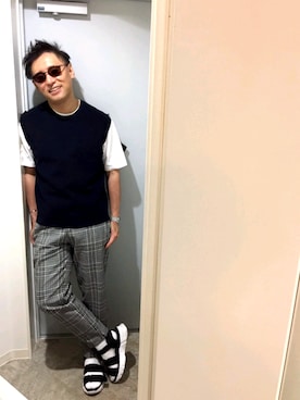 「UNIQLOU」｜「アイテム（アクセサリー）」を使った、atunndoさん（メンズ・170cm）の秋コーディネート