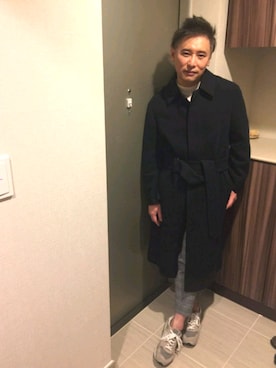 「UNIQLO JW ANDERSON」｜「アイテム（ステンカラーコート）」を使った、atunndoさん（メンズ・170cm）の秋コーディネート