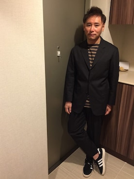 「ボートネック」｜「アイテム（その他アウター）」を使った、atunndoさん（メンズ・170cm）の春コーディネート