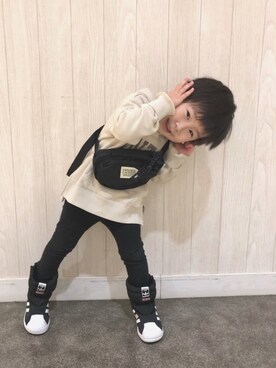 「こども ビームス（コドモビームス）のアイテム（ブーツ）」を使った、minatoさん（キッズ・100cm）の冬コーディネート