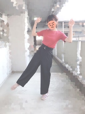 「ハラチ」｜「アイテム（スラックス）」を使った、こまさんさん（レディース・163cm）の夏コーディネート