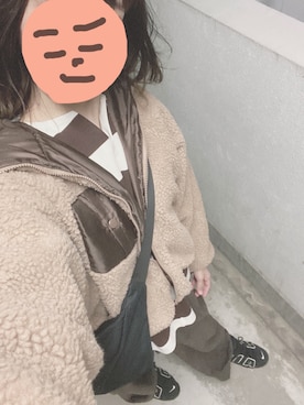 「だぼだぼ」｜「アイテム（ブルゾン）」を使った、こまさんさん（レディース・162cm）の秋コーディネート