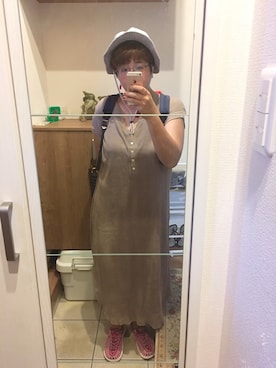 「アイテム（バックパック/リュック、ブルー系）」を使った、あんりさん（レディース・158cm）の秋コーディネート