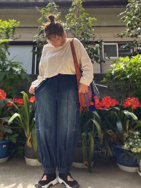 「CUBE SUGAR（キューブシュガー）のアイテム（バッグ）」を使った、あんりさん（レディース・158cm）の春コーディネート