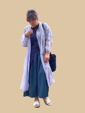 「シアーワンピース」｜「アイテム（シャツワンピース）」を使った、あんりさん（レディース・158cm）の春コーディネート