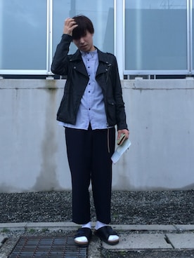 「DIGAWEL（ディガウェル）のアイテム（その他パンツ）」を使った、myucさん（メンズ・170cm）の秋コーディネート