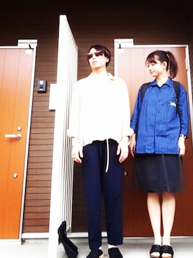 「アイテム（サングラス）」を使った、myucさん（メンズ・170cm）の夏コーディネート