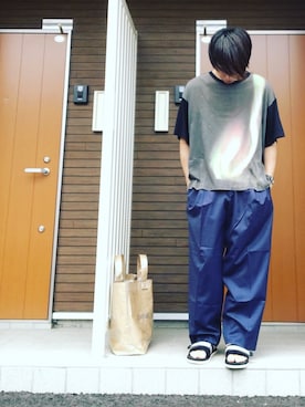 「JACOB JENSEN（ヤコブイェンセン）のアイテム」を使った、myucさん（メンズ・170cm）の夏コーディネート