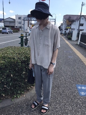 「JACOB JENSEN（ヤコブイェンセン）のアイテム」を使った、myucさん（メンズ・170cm）の夏コーディネート