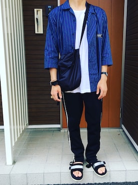 「JACOB JENSEN（ヤコブイェンセン）のアイテム」を使った、myucさん（メンズ・170cm）の夏コーディネート