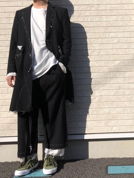 「sulvam（サルバム）のアイテム（チェスターコート）」を使った、myucさん（メンズ・170cm）の秋コーディネート