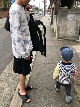 「gilet（ジレ）のアイテム」を使った、myucさん（メンズ・170cm）の春コーディネート