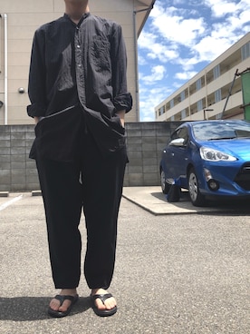 「COMME des GARCONS HOMME DEUX（コムデギャルソンオムドゥ）のアイテム（その他パンツ）」を使った、myucさん（メンズ・170cm）の春コーディネート