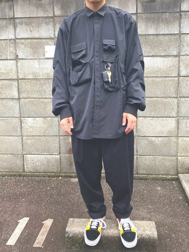 「ESSAY（エッセイ）のアイテム（パンツ）」を使った、myucさん（メンズ・170cm）の春コーディネート