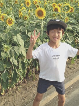 「POST（ポスト）のアイテム（帽子）」を使った、John.Mさん（キッズ・120cm）の夏コーディネート