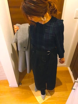 「NANO universe（ナノユニバース）のアイテム（チェスターコート）」を使った、mty30さん（レディース・153cm）の冬コーディネート