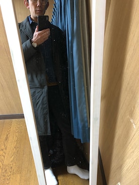 「Tシャツ」｜「アイテム（トップス、ゴールド系）」を使った、るのはさん（メンズ・170cm）の冬コーディネート