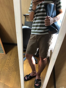 「NANO universe（ナノユニバース）のアイテム（サンダル）」を使った、るのはさん（メンズ・170cm）の夏コーディネート