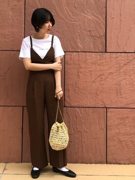 「JOINT WORKS（ジョイントワークス）のアイテム（オールインワン・サロペット）」を使った、REMIさん（レディース・163cm）の春コーディネート