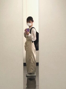 「ラブアンドピース2020」｜「アイテム（サロペット/オーバーオール）」を使った、emningさん（レディース・154cm）の秋コーディネート