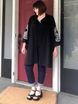「kimono」｜「アイテム（サンダル）」を使った、mandarkさん（レディース・157cm）の夏コーディネート