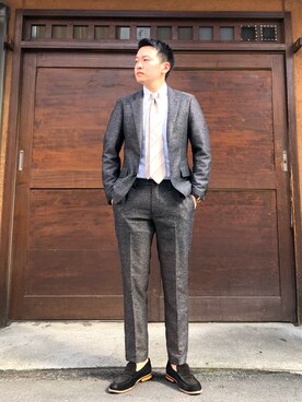 「instagramフォローお願いします」｜「アイテム（ローファー）」を使った、YUIさん（メンズ・170cm）の春コーディネート