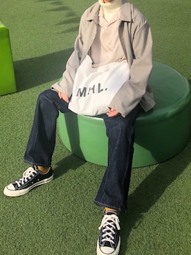 「UNIVERSAL OVERALL（ユニバーサルオーバーオール）のアイテム（ブルゾン）」を使った、さとるさん（メンズ・163cm）の冬コーディネート