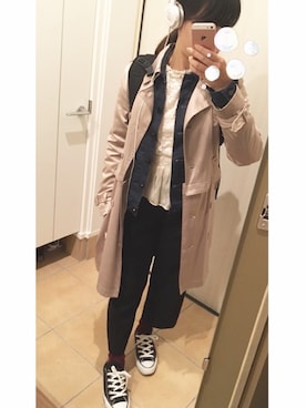 「オールスター」｜「アイテム（トレンチコート）」を使った、minimal closetさん（レディース・150cm）の冬コーディネート