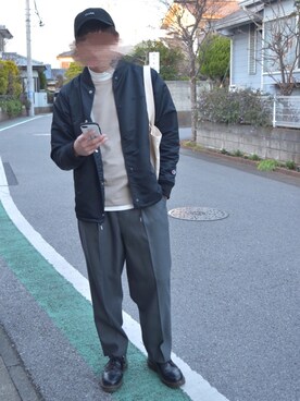 「CLANE（クラネ）のアイテム（キャップ）」を使った、T.さん（メンズ・172cm）の冬コーディネート