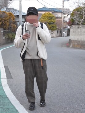 「CLANE（クラネ）のアイテム（キャップ）」を使った、T.さん（メンズ・172cm）の冬コーディネート