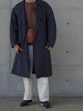 「niko and...（ニコアンド）のアイテム（トレンチコート）」を使った、T.さん（メンズ・172cm）の冬コーディネート