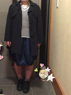 「AS KNOW AS plus（アズノゥアズプラス）のアイテム（トップス、グレー系）」を使った、かりんさん（レディース・157cm）の冬コーディネート