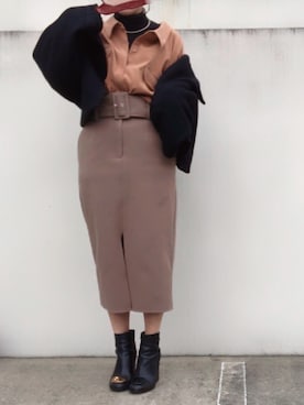 「mici（ミチ）のアイテム（その他アウター）」を使った、水海  / 古着とプチプラさん（レディース・162cm）の冬コーディネート
