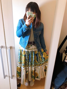 「Lee（リー）のアイテム（ジャケット/アウター）」を使った、こっとんさん（レディース・154cm）の春コーディネート