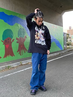 「WARP（ワープ）のアイテム（トップス）」を使った、編髪魔神😈さん（メンズ・167cm）の冬コーディネート