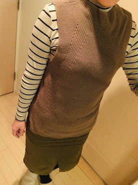 「ハイネックトップス」｜lilaxpandaさん（レディース・167cm）の春コーディネート