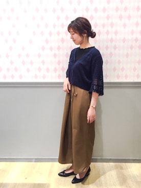 「ネイビー×キャメル」｜チさん（レディース・162cm）の春コーディネート