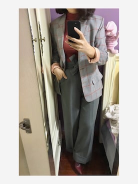 「アイテム（ブーティ、レッド系）」を使った、PrettyWitchさん（レディース・160cm）の冬コーディネート