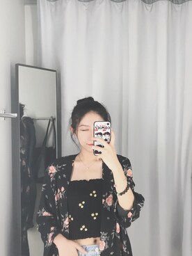 「travel」｜「アイテム（その他アウター）」を使った、Cherblingさん（レディース・169cm）の夏コーディネート