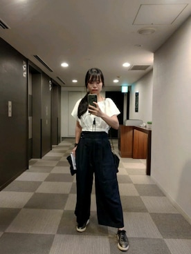 「GEOX（ジェオックス）のアイテム」を使った、irenehuangさん（レディース・157cm）の秋コーディネート