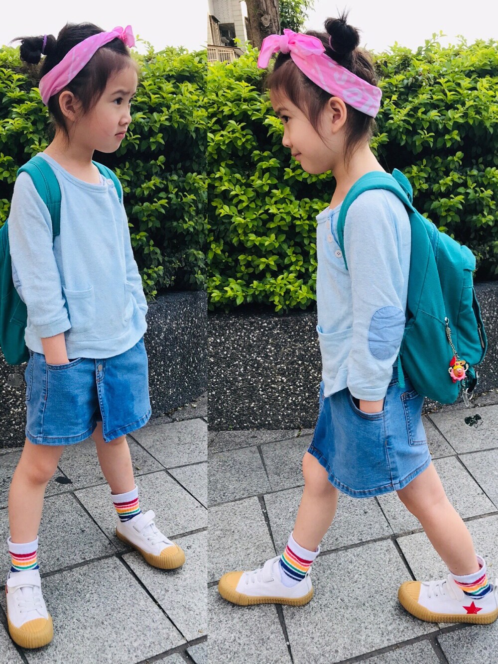 「ootdtw、kidsootd、kidsfashion」｜「OSHKOSHのアイテム（ヘアバンド、ピンク系）」を使った、Tomato ✖️  Lemonさん（キッズ・120cm）の春コーディネートの1枚目の写真